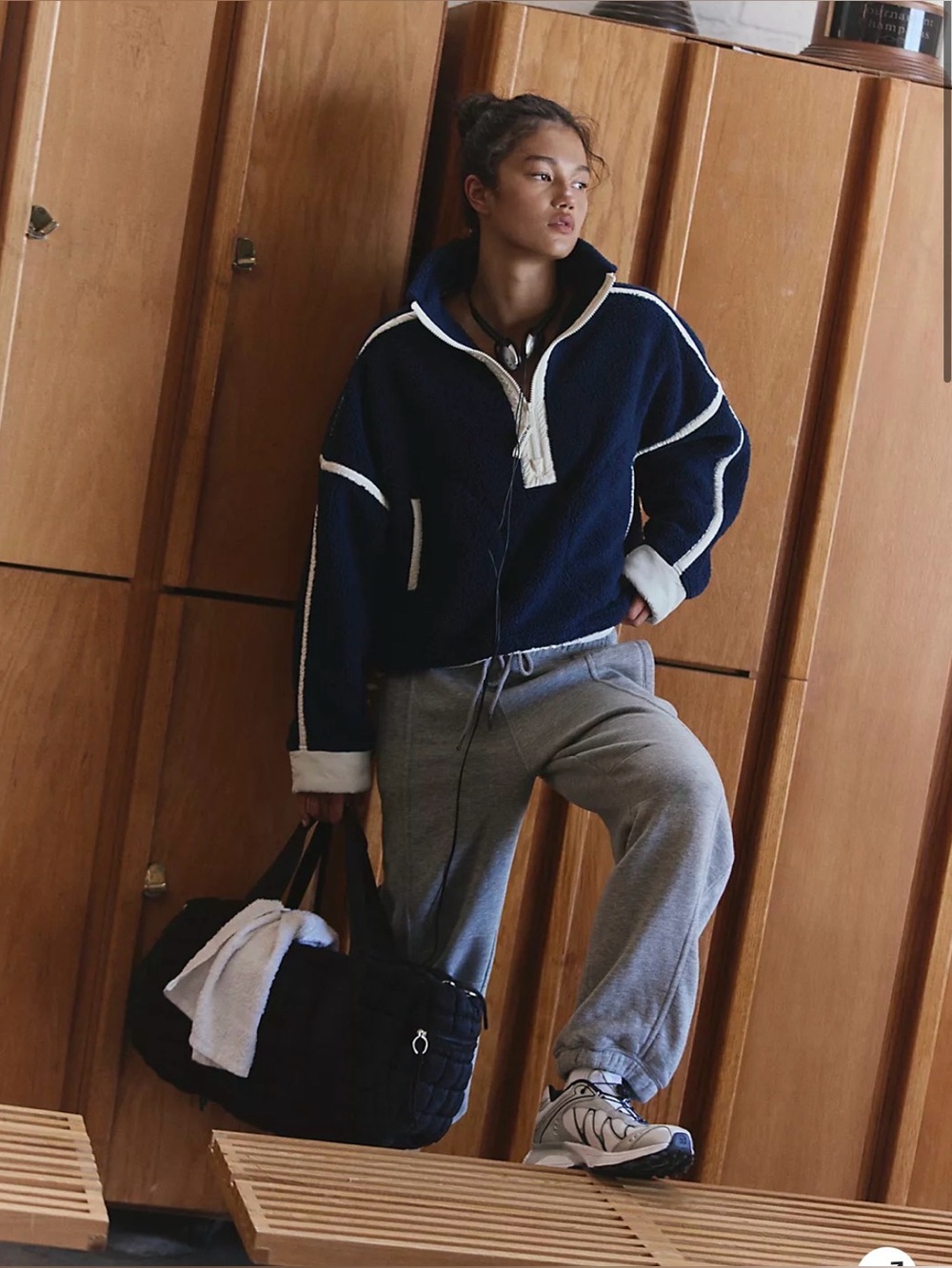 Free People Mountain Half Zip Up Fleece
